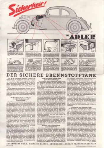 Adler Sicherheit im Adler Plakat 11.1936