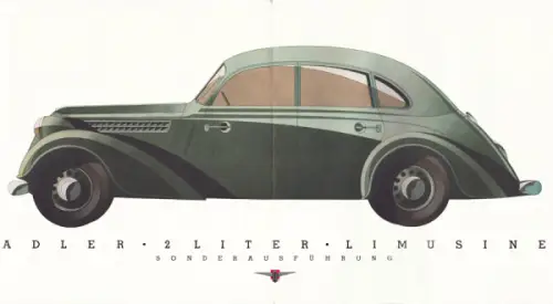 Adler 2 Liter Limusine Sonderausführung Prospekt 1938