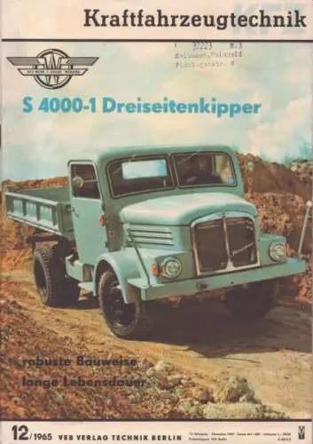 Kraftfahrzeugtechnik KFT 1965 Heft 12