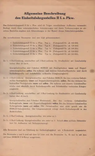 Einheitsfahrgestell II Instandsetzungsanleitung Horch D 664/303 12.1943