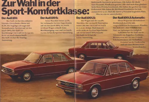 Audi 100 Prospekt 12.1970