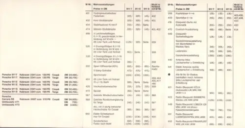 Porsche 911 Carrera RS Preisliste 2.1973