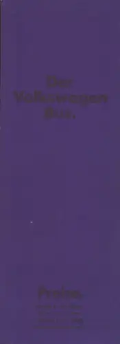 VW T 3 Bus Preisliste 10.1982