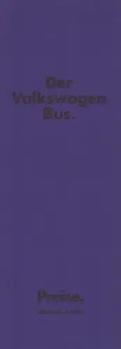 VW T 3 Bus Preisliste 7.1980