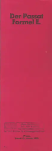 VW Passat B 2 Formel E Preisliste 1.1981