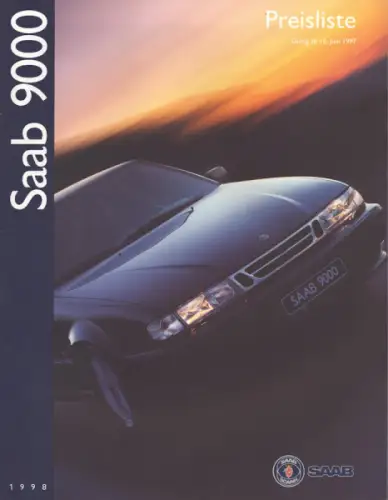Saab 9000 Preisliste 6.1997