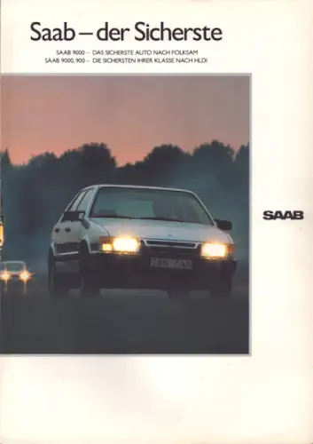 Saab Sicherheit-Prospekt 1989