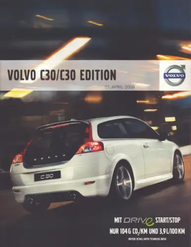 Volvo C 30 / C 30 Edition Prospekt 4.2009