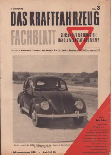 Das Kraftfahrzeug Fachblatt 1948 Heft 3