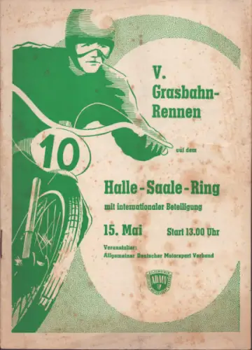 Programm 5. Grasbahnrennen Halle-Saale-Ring 15.5.1958