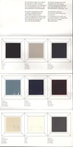 Mercedes-Benz Farbmuster Prospekt 3.1965