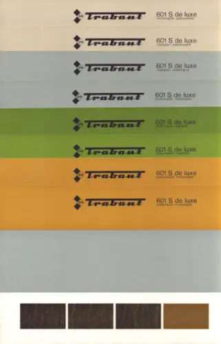 Trabant Farben und Polster Prospektblätter ca. 1979/80