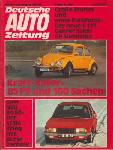 Deutsche Auto Zeitung 1970 Heft 6