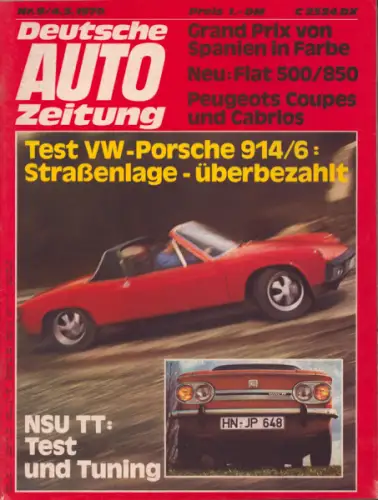 Deutsche Auto Zeitung 1970 Heft 9