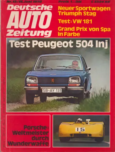 Deutsche Auto Zeitung 1970 Heft 12