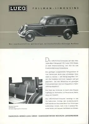 Mercedes-Benz / Lueg 170 Prospekt 1953