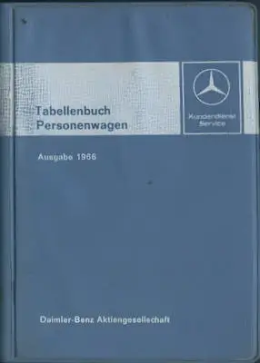 Mercedes-Benz Tabellenbuch 10.1966