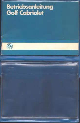 VW Golf 1 Cabriolet Mappe mit Bedienungsanleitung 7.1984