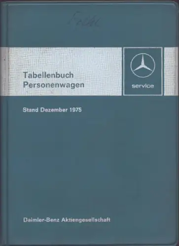 Mercedes-Benz Tabellenbuch 12.1975