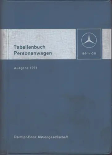 Mercedes-Benz Tabellenbuch 12.1971