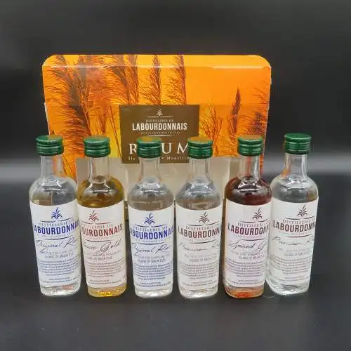 6 Labourdonnais Rhum / Rum 40-50% Vol. Tasting 50ml Miniaturen Set aus Mauritius