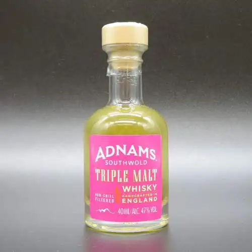 Adnams Triple Malt Whisky. 47% vol. 40ml. Tasting Mini Handarbeit aus England...