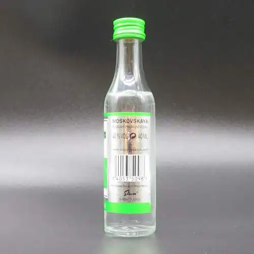 Moskovskaya Premium Vodka 0,04l. 40%vol. Miniatur alte Ausführung für Sammler.