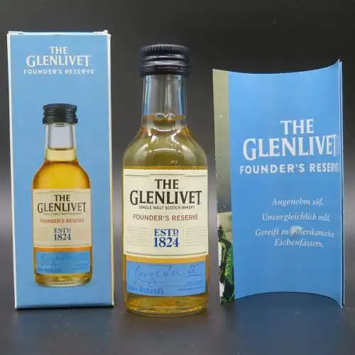 Glenlivet Founder's Reserve 50ml Miniatur mit Geschenkbox. Sammler. Connoisseur.