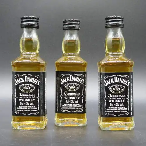 3 Jack Daniels Old No. 7 Straight Tenessee Whiskey 50ml 2014 Glas Sammler Mini