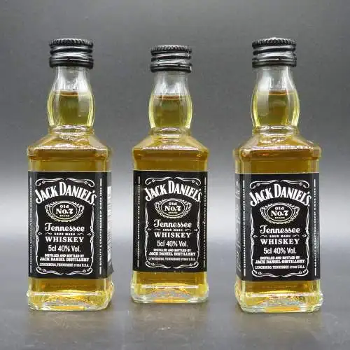 3 Jack Daniels Old No. 7 Straight Tenessee Whiskey 50ml 2014Jg Glas Sammler Mini
