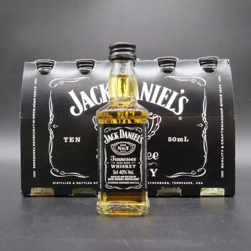 10 Jack Daniels Old No. 7 Straight Tenessee Whiskey 50ml Glas Sammler Miniatur
