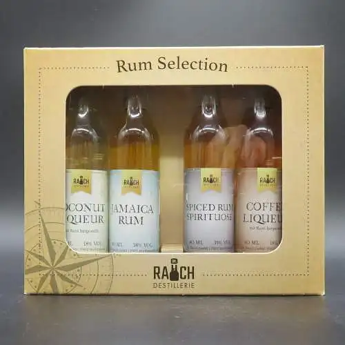 Dr. Rauch Distillerie Jamaica Rum Selection 4 miniatur im Geschenkkarton.