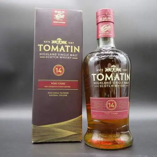 Tomatin 14 Jahre 13.10.2016. Highland Single Malt Scotch Whisky Port Cask + Gb.