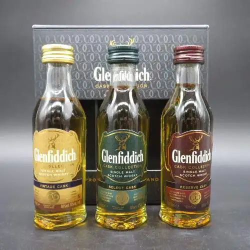 Glenfiddich Cask Collection, Single Malt vintage select reserve cask tasting set