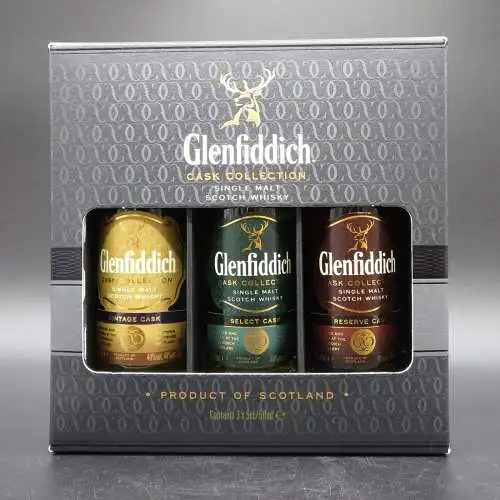 Glenfiddich Cask Collection, Single Malt vintage select reserve cask tasting set