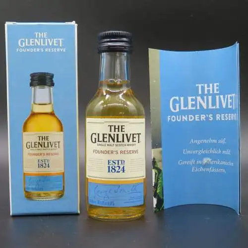 Single Malt Miniaturen tasting set. Glenlivet, Glenmorangie 10 jahre, Arbeg Ten.