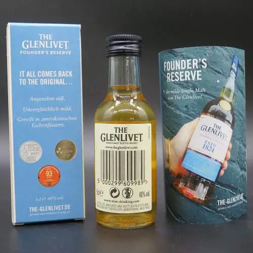 Single Malt Miniaturen tasting set. Glenlivet, Glenmorangie 10 jahre, Arbeg Ten.