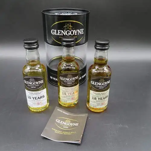 Glengoyne Whisky Single Malt  10/15/18 Jahre tasting set im limitiert Metal Dose