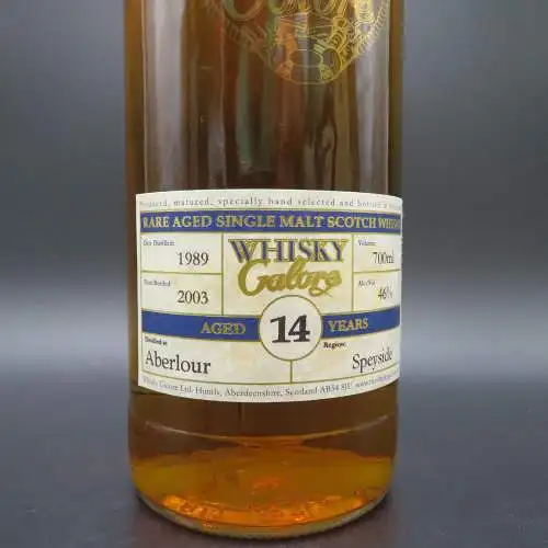 Aberlour 1989-2003 14 year rare aged single cask single malt whisky + box.