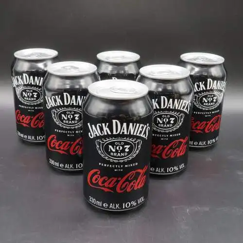 6 Jack Daniels old No7 & Coca-Cola 0,33 ltr. Dosen 10% Vol. inkl. EW. Pfand.