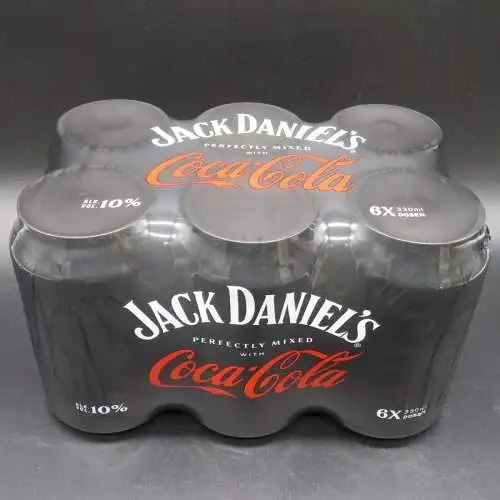 6 Jack Daniels old No7 & Coca-Cola 0,33 ltr. Dosen 10% Vol. inkl. EW. Pfand.