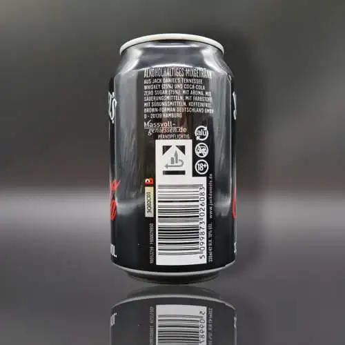 Jack Daniels Old No7 & Coca-Cola Zero 0,33 l. Dose 10% Vol. inkl. EW. Pfand.
