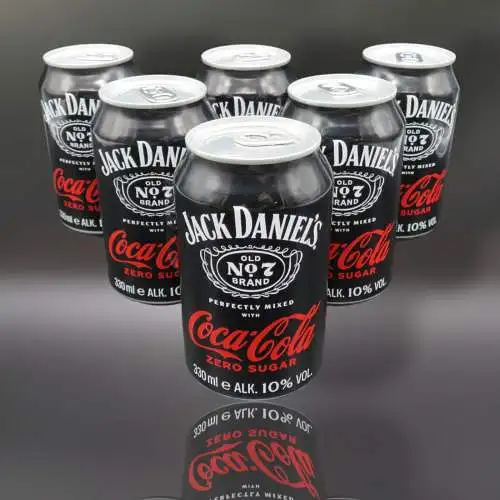 6 Jack Daniels Old No7 & Coca-Cola Zero 0,33 l. Dosen 10% Vol. inkl. EW. Pfand.