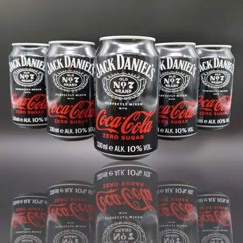 6 Jack Daniels Old No7 & Coca-Cola Zero 0,33 l. Dosen 10% Vol. inkl. EW. Pfand.