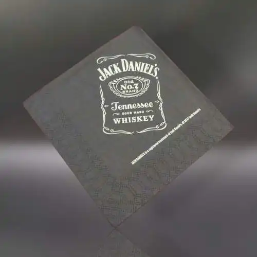 10 Jack Daniels Old No.7 Tennessee Whiskey Servietten, schwarz.