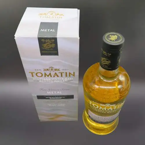 Tomatin Metal "Five Virtues" Highland Single Malt Scotch Whisky Limited Edition.