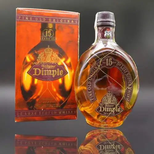 Dimple 1990s 15 Jahre Fine Old Original De Luxe Scotch Whisky mit Geschenkbox. F