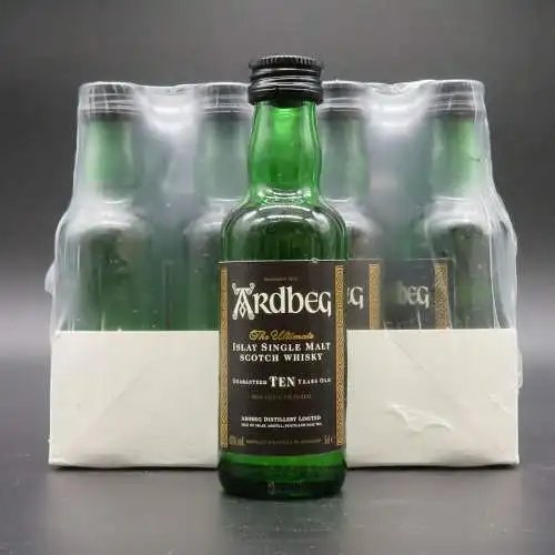 Ardbeg 10 TEN Jahre x12 Islay single malt whisky tasting miniatur Sammler-Kenner
