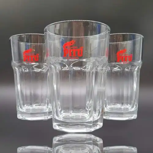 3 PITU original Cocktail Glas ca. 360ml. für Original Caipirinha - Ipanema