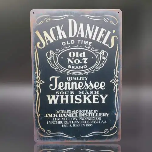 Jack Daniel's Old Time Tennessee Whiskey Vintage Nostalgie Blechschild 20x30cm.